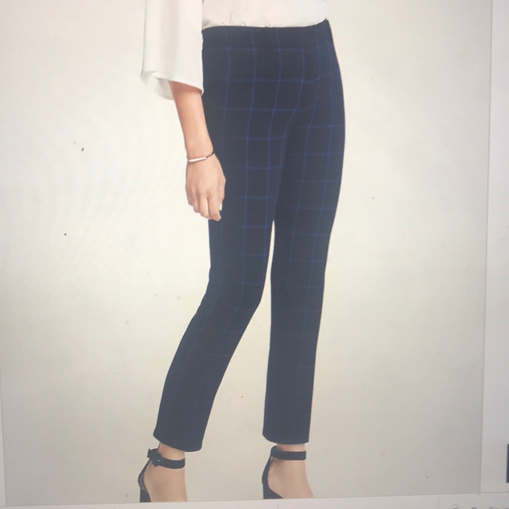 black and white plad ankle pants